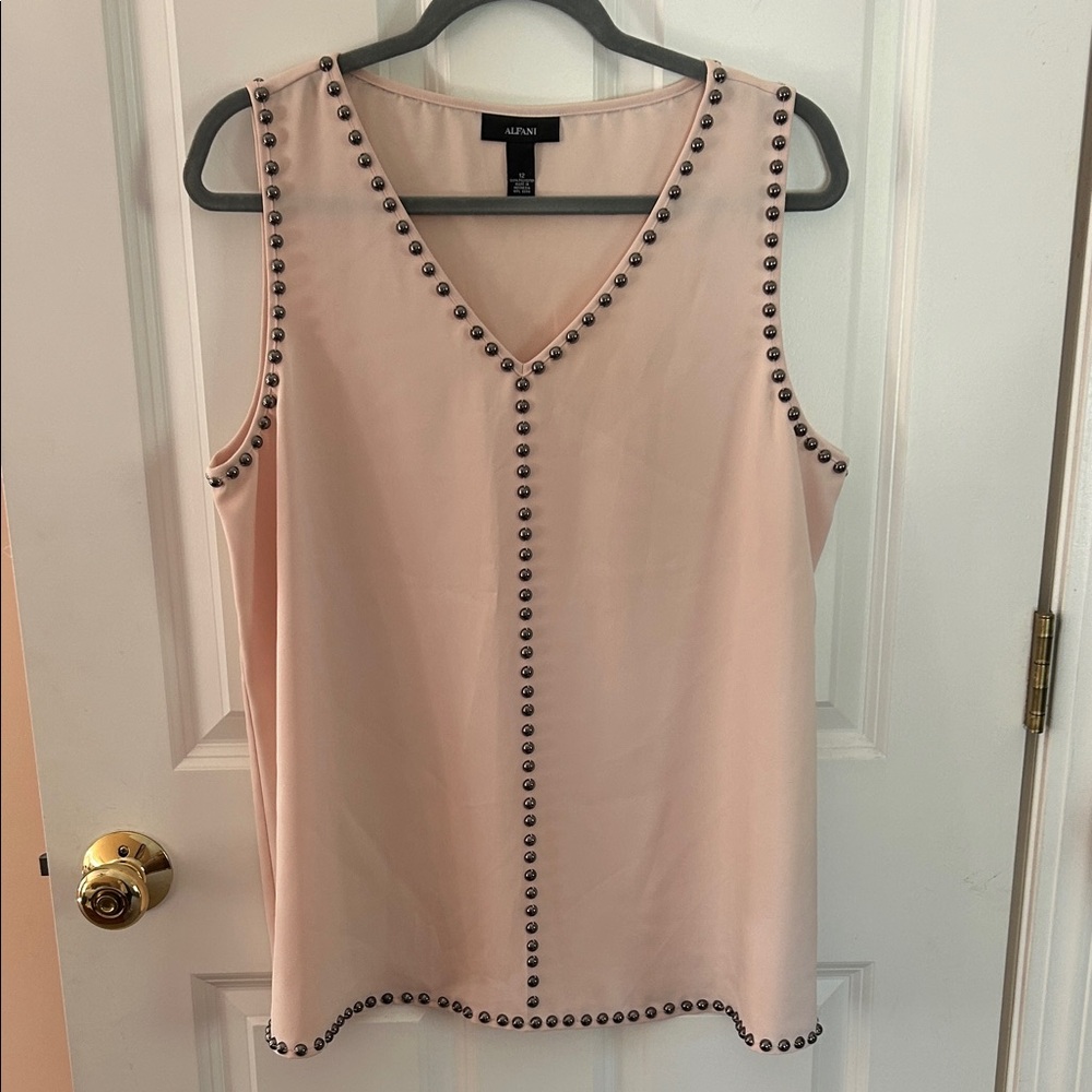 Alfani Blush Studded Tank Top